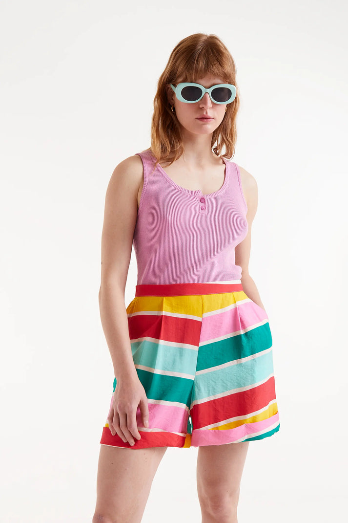 Compania Fantastica Colour Wave Striped Print Shorts