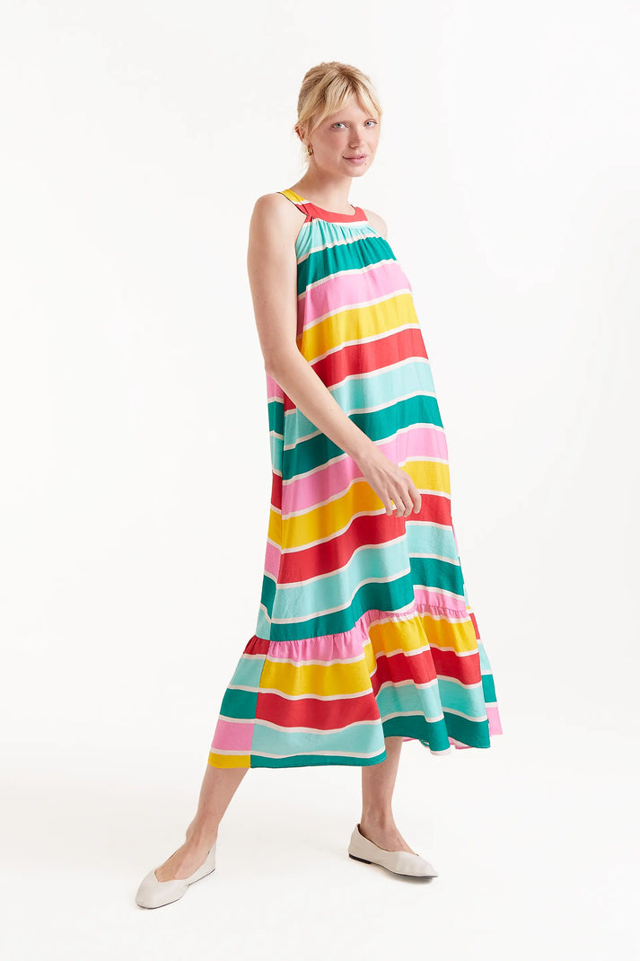 Compania Fantastica Colour Wave Striped Long Dress