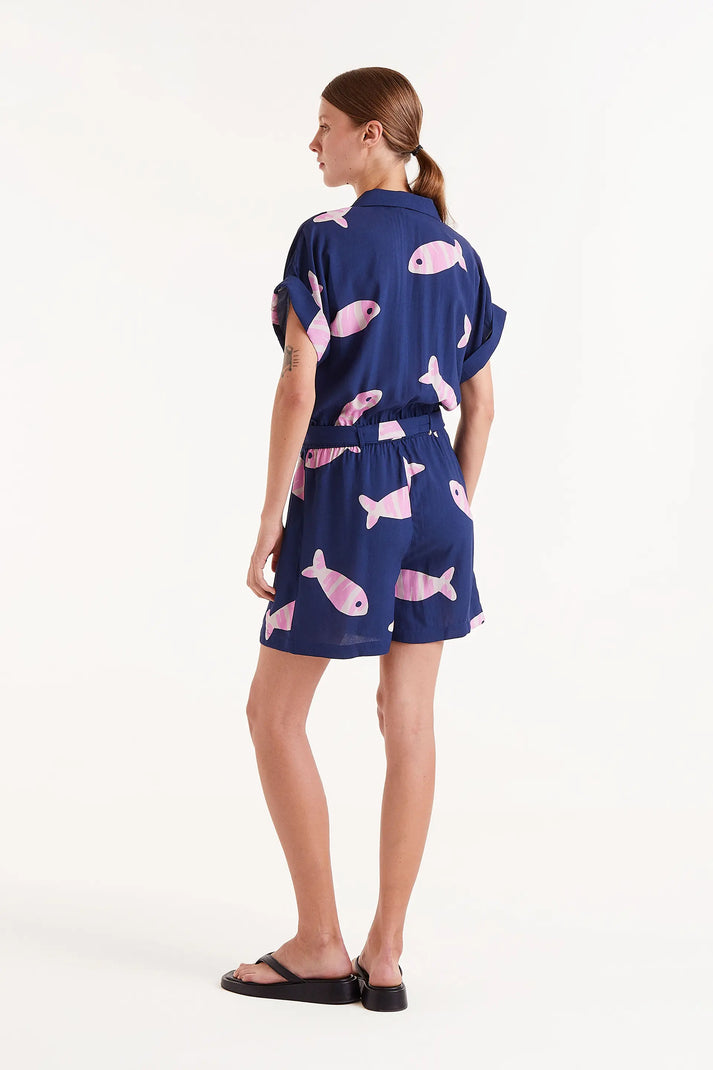 Compania Fantastica Rayon Playsuit with Eureka Print