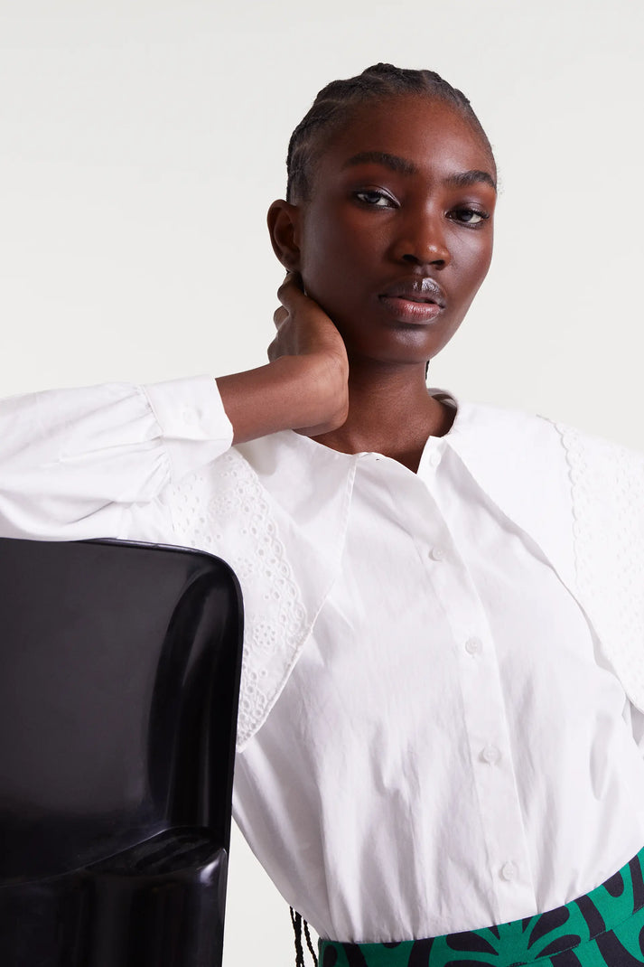 Compania Fantastica Cotton Poplin Fabric Shirt in White