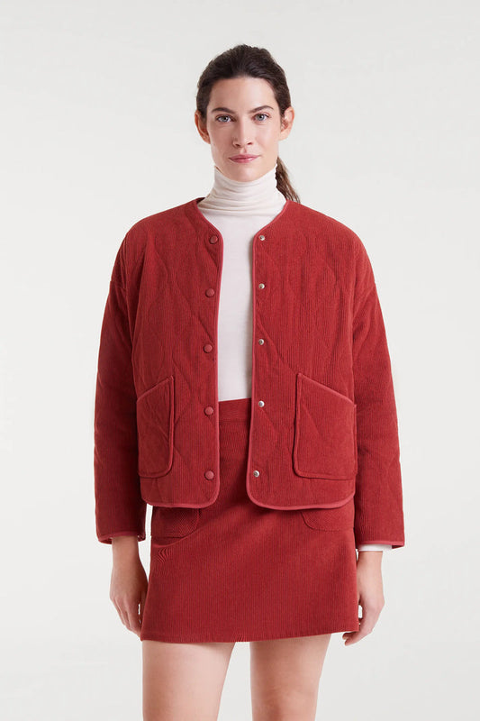 Compania Fantastica Courdroy Fabric Jacket in Brown