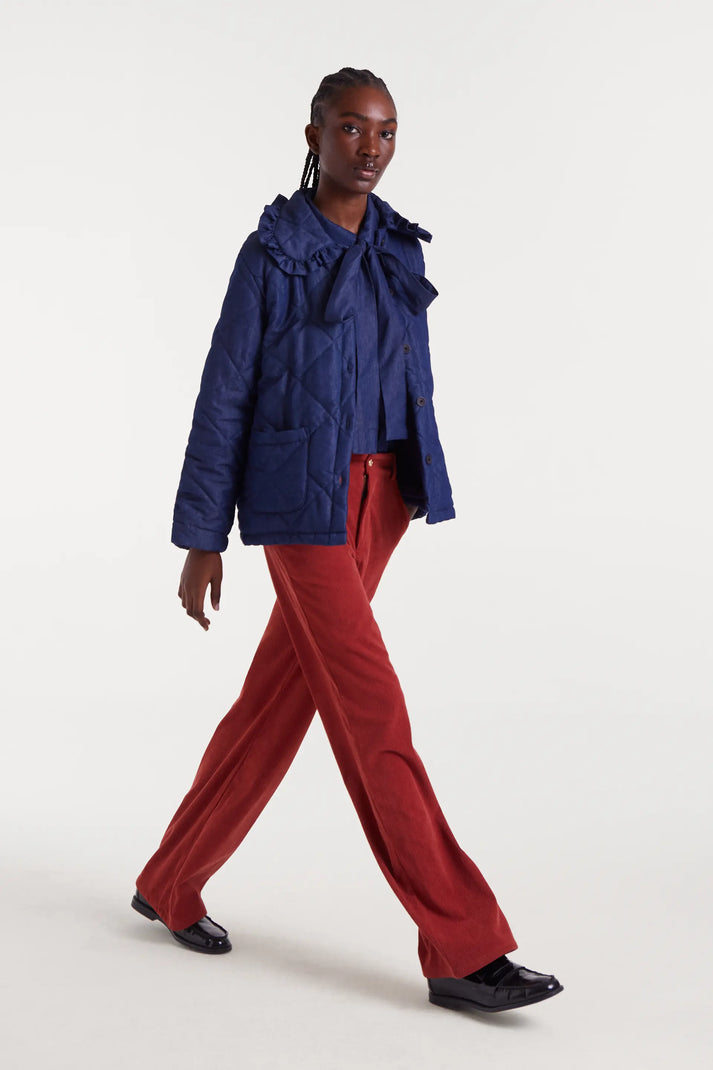 Compania Fantastica Chambray Fabric Jacket in Blue