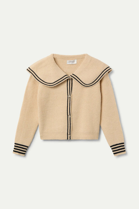 Compania Fantastica Beige Sailor Collar Cardigan