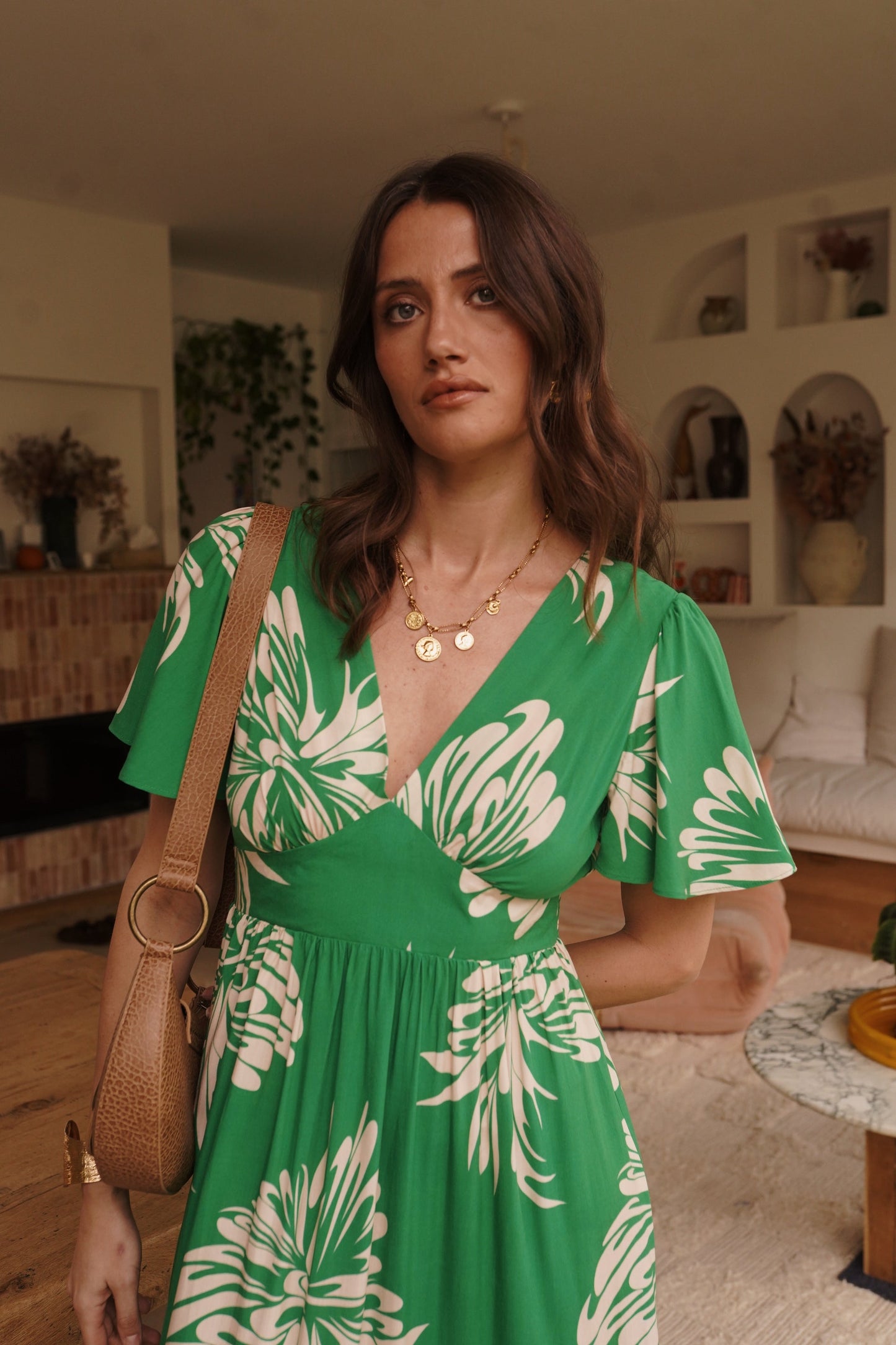 Cecilia Print Dress in Green