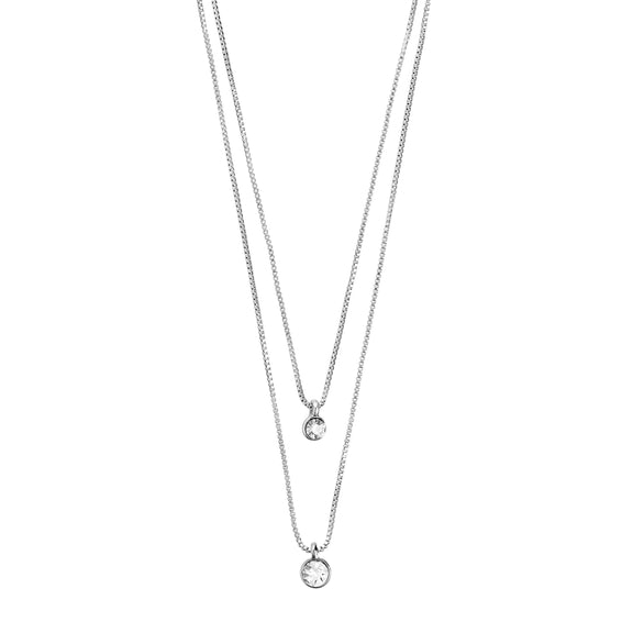 Pilgrim LUCIA 2-in-1 Crystal Necklace Silver-Plated