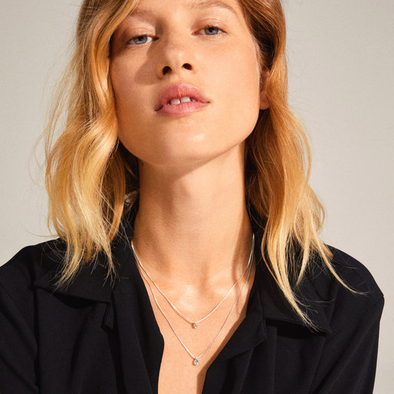 Pilgrim LUCIA 2-in-1 Crystal Necklace Silver-Plated