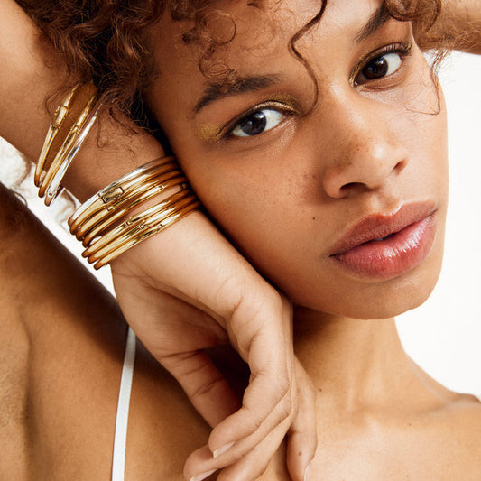 SOPHIA recycled bangle bracelet gold-plated