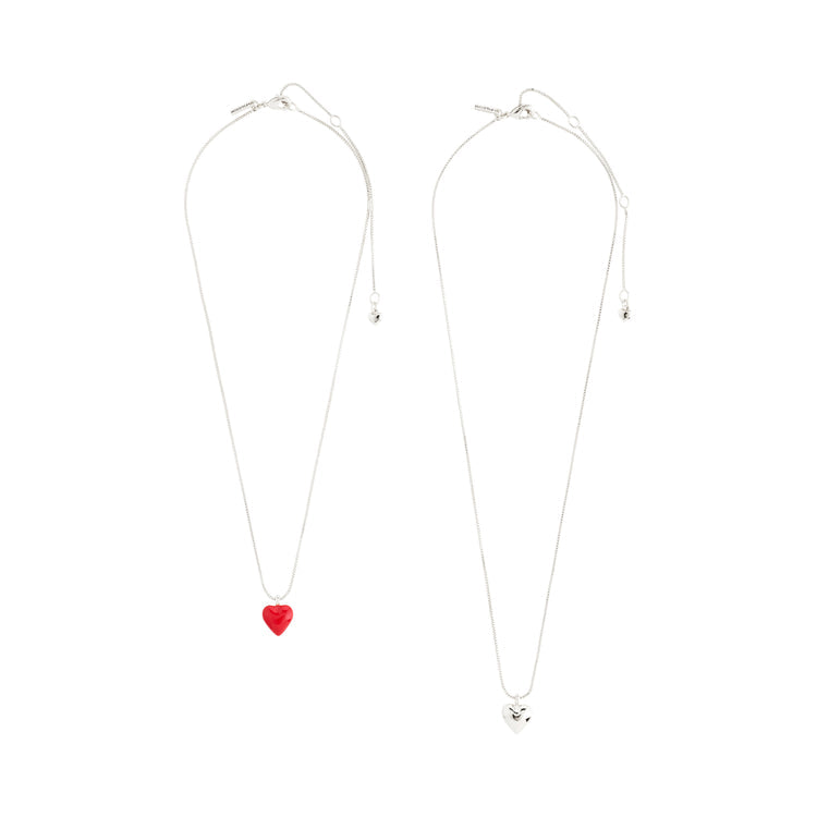 Pilgrim MAEVE necklace, 2-in-1 set, silver-plated