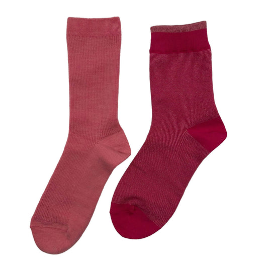 Sixton London - Pink Barcelona and Tokyo sock box duo with bow brooch