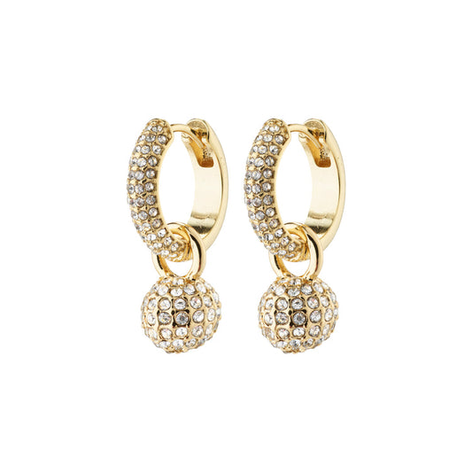 Pilgrim EDTLI crystal hoop earrings gold-plated