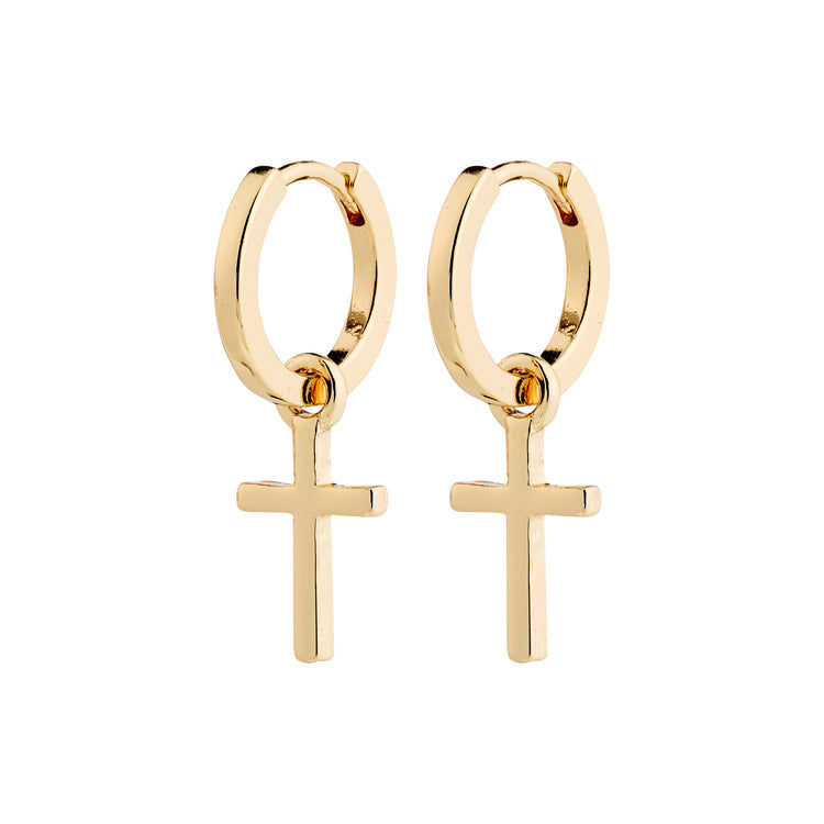 Pilgrim FLYNN earrings gold-plated with dangling crosses