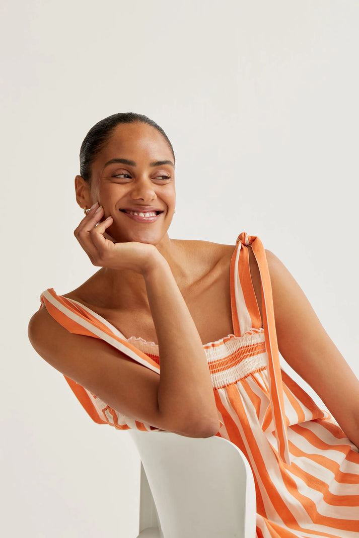 Compania Fantastica Bamboo Orange Midi Dress