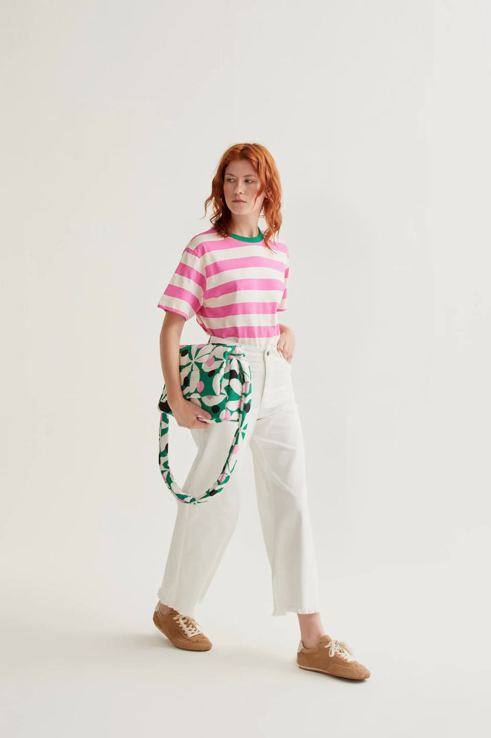 Compania Fantastica T-shirt with Pink & White Stripe