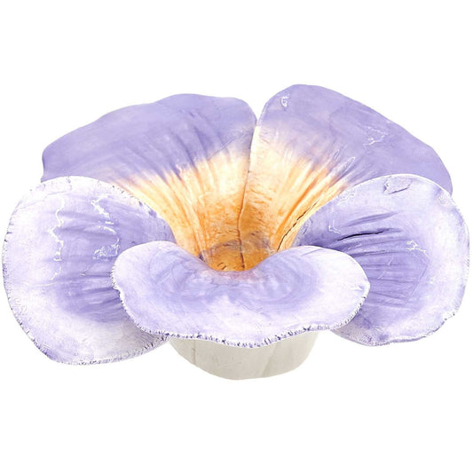 RICO Ceramic Candle Holder Pansy, Purple, 5.5x11x11cm, for Candles Ø2.4cm