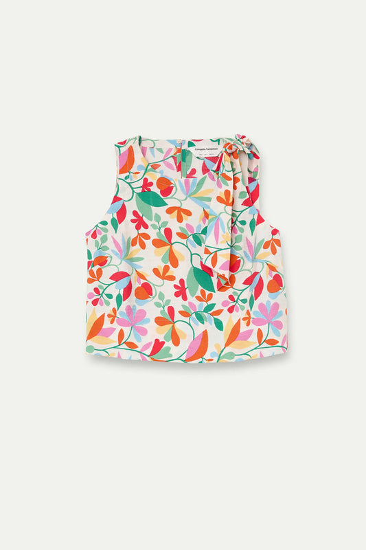 Compania Fantastica Cotton Vest with Lotto Print