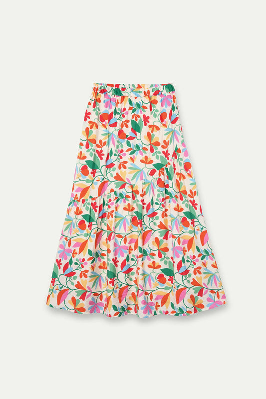 Compania Fantastica Long Skirt with Lotto Print