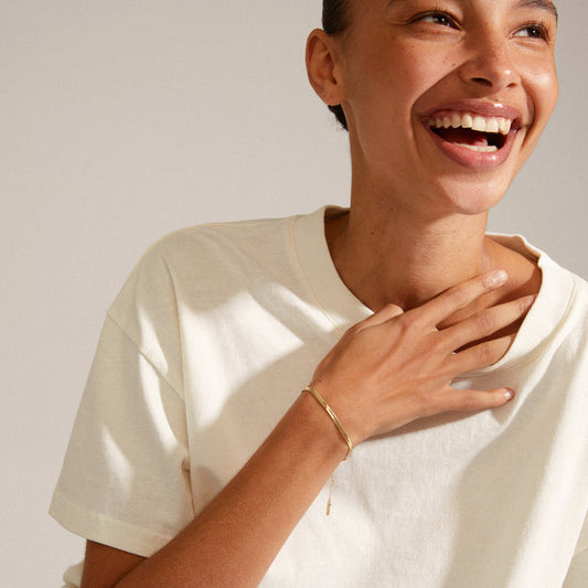 Pilgrim JOANNA recycled flat snake chain bracelet gold - plated