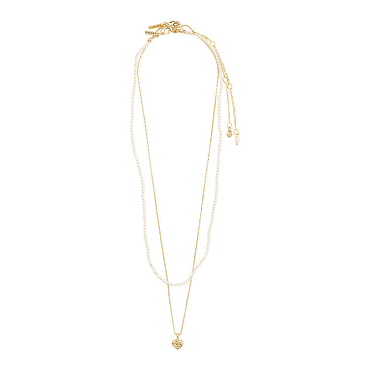 Pilgrim ARLET necklace 2-in-1 set, gold-plated