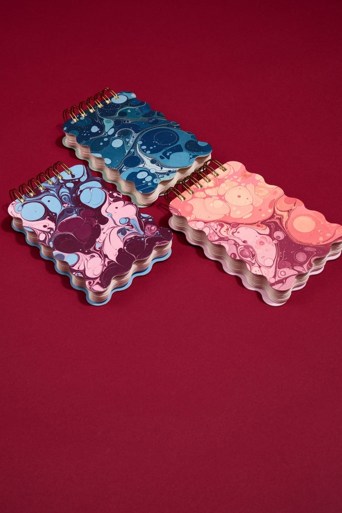 Marble Wavy Notepad in Teal