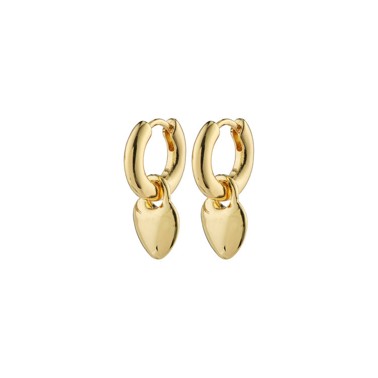 Pilgrim SOPHIA recycled heart hoops gold-plated