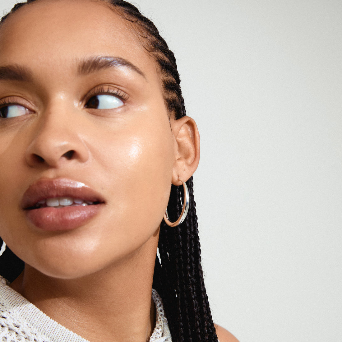 Pilgrim JORUN large hoop earrings silver-plated