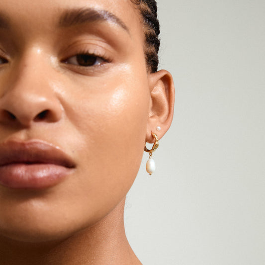 Pilgrim JONNE pearl earrings, 2-in-1 set, gold-plated