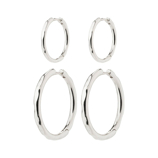 Pilgrim EVE hoop earrings 2-in-1 set silver-plated