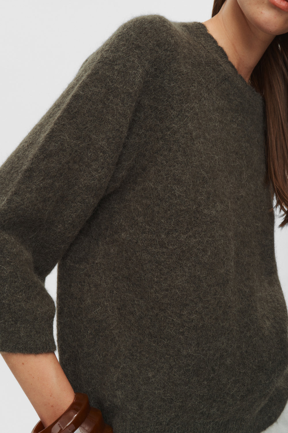 Numph Nurietta Selma Pullover in Grape Leaf