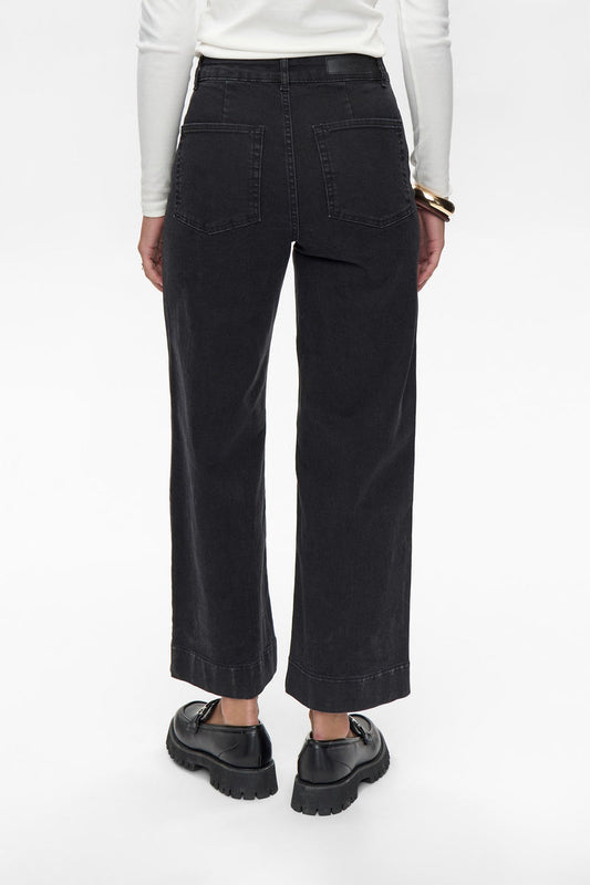 Numph Paris Cropped Black Jeans in Caviar