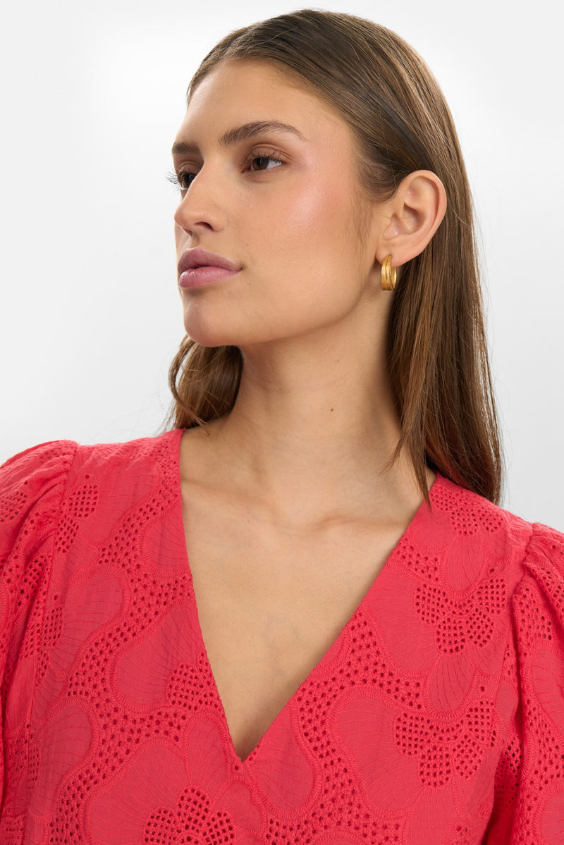 Numph Evada dress in Bright Geranium