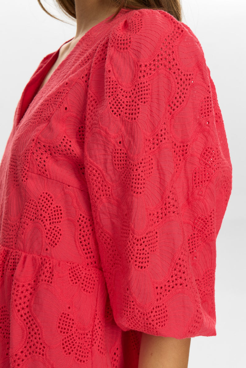 Numph Evada dress in Bright Geranium