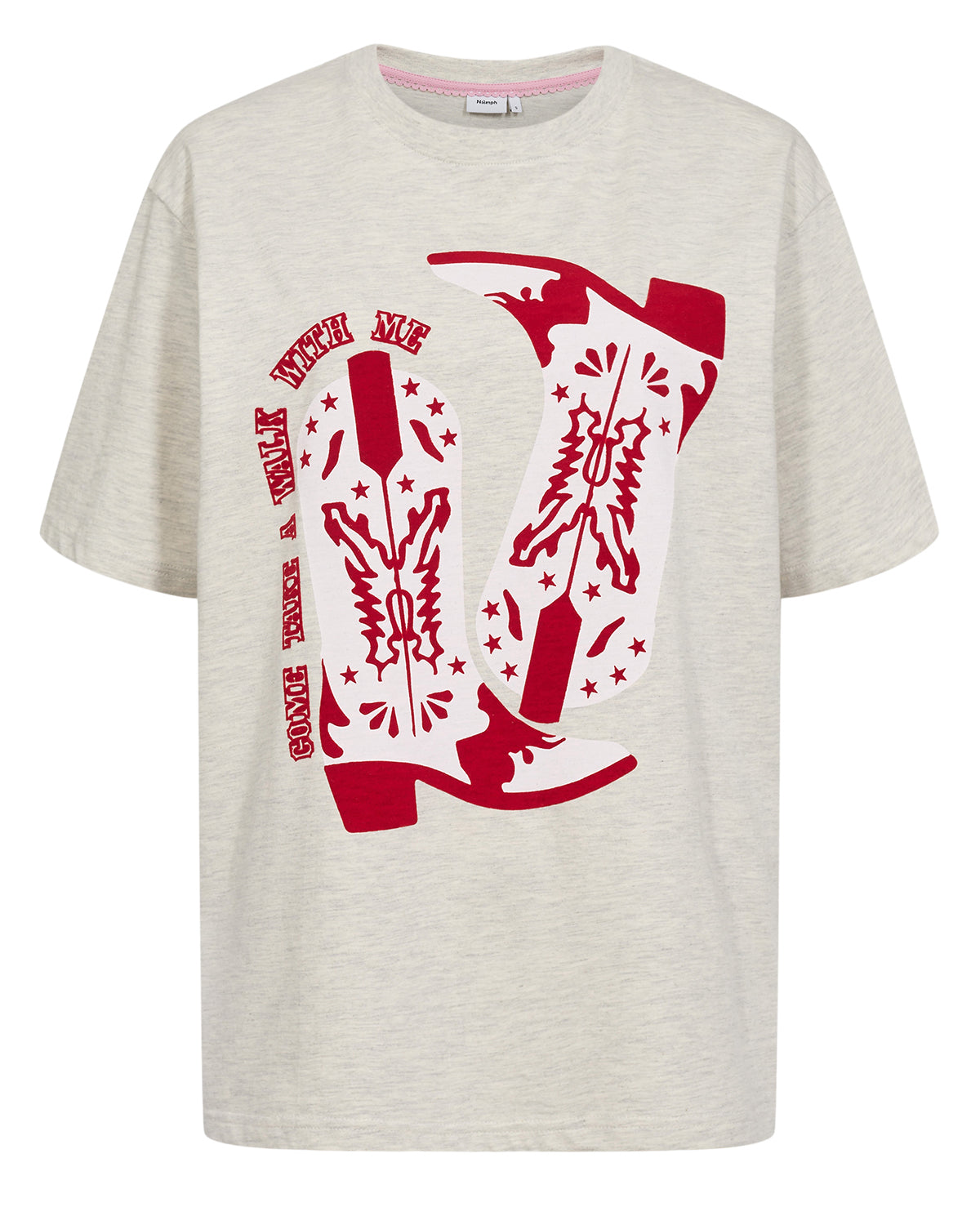 Numph Western Tee in Creme Melange