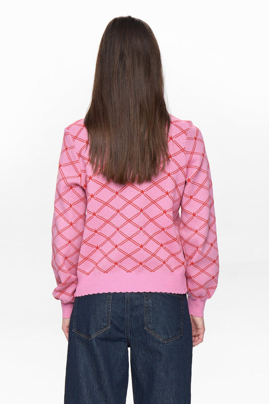 Numph Birry Pullover in Fuchsia Pink