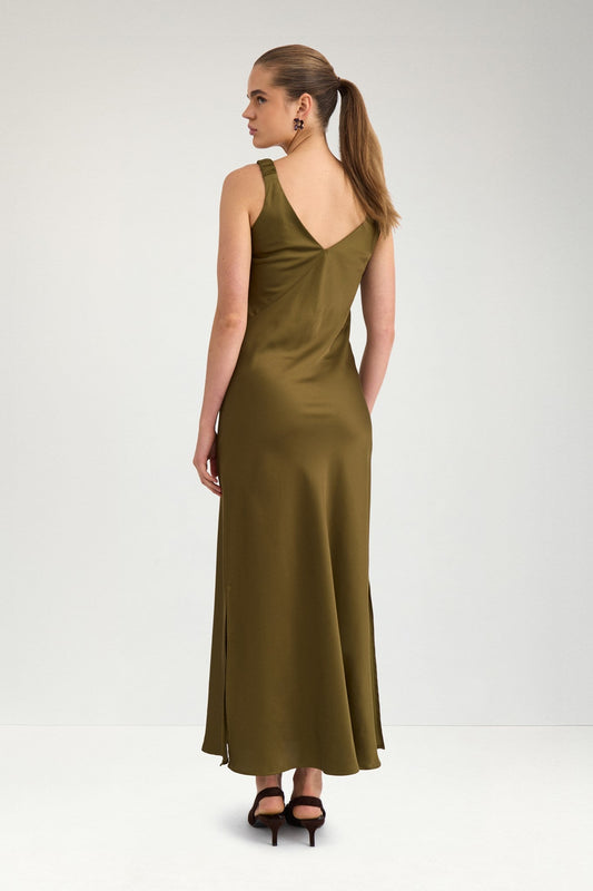 Numph Evelyn New Dress in Fir Green