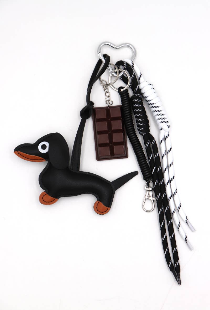 Dachshund Bag Charm in Brown
