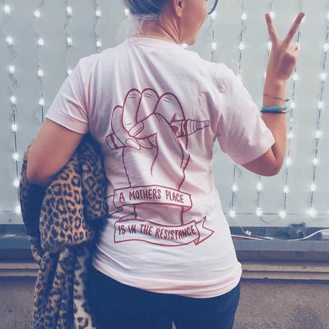 Black & Beech - A Mother's Place is in the Resistance Pink T-Shirt