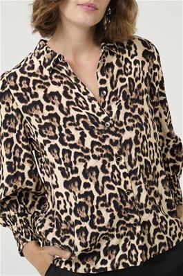 KAFFE Pedra Shirt in Naturel Leopard Print