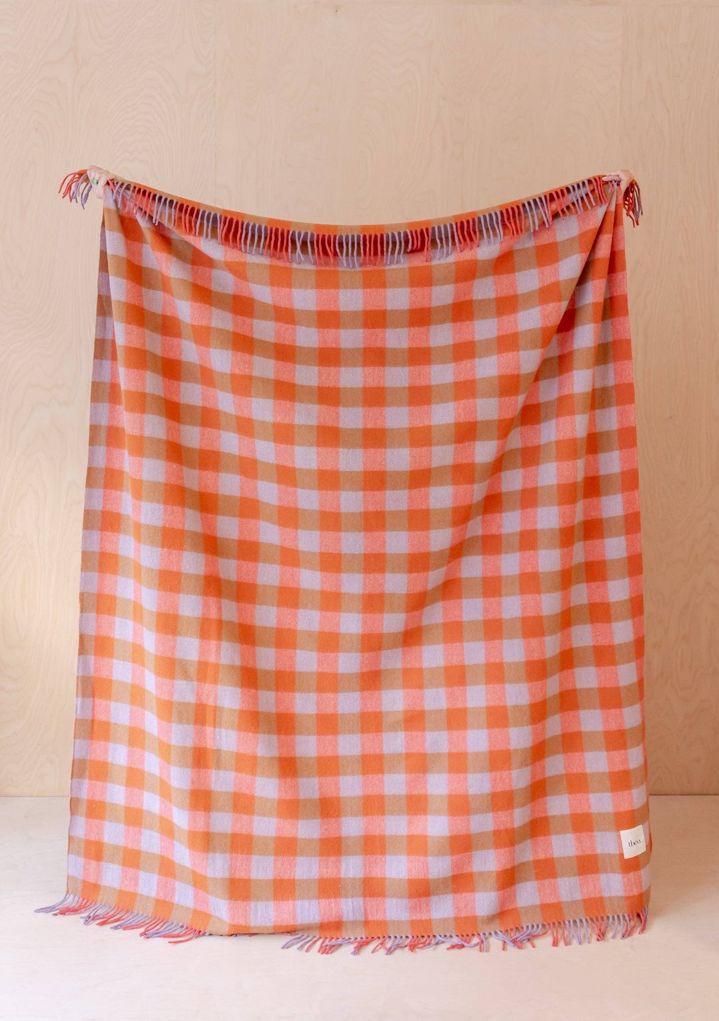 TBCo - Recycled Wool Blanket in Orange Gingham