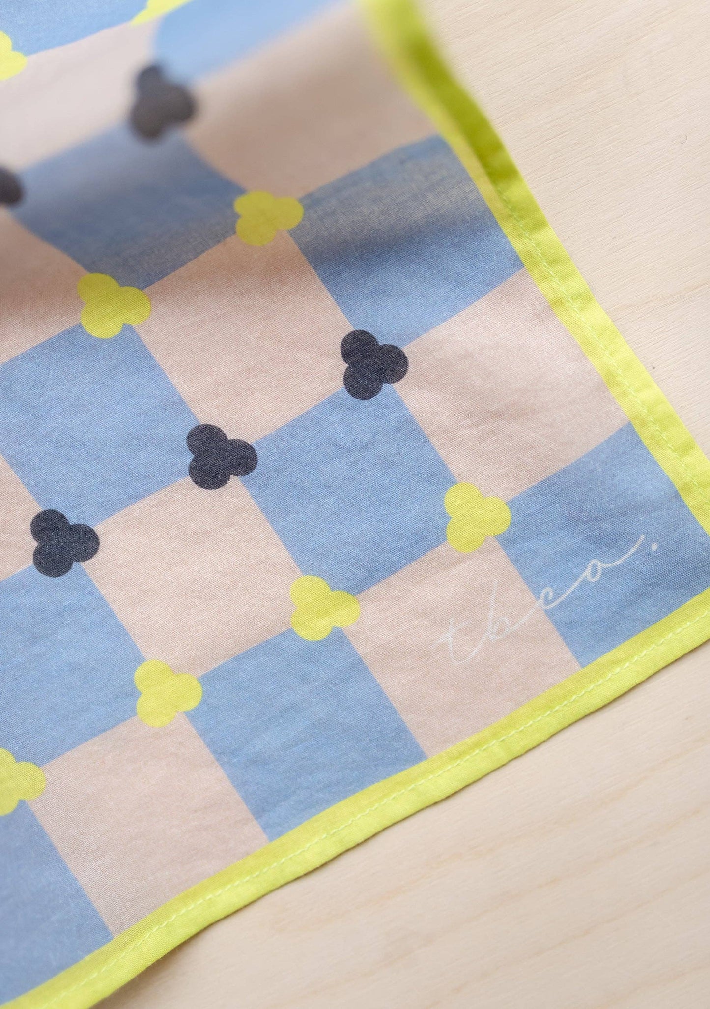 TBCo - Cotton Scarf in Blue Checkerboard