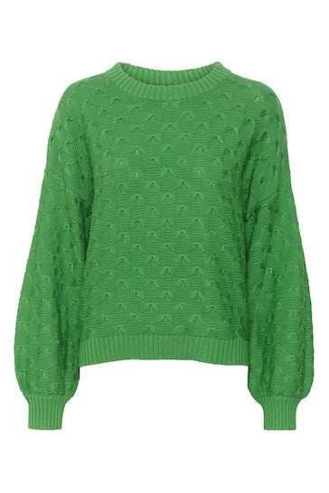 Soaked in Luxury Rava Ronia Pullover in Medium Green