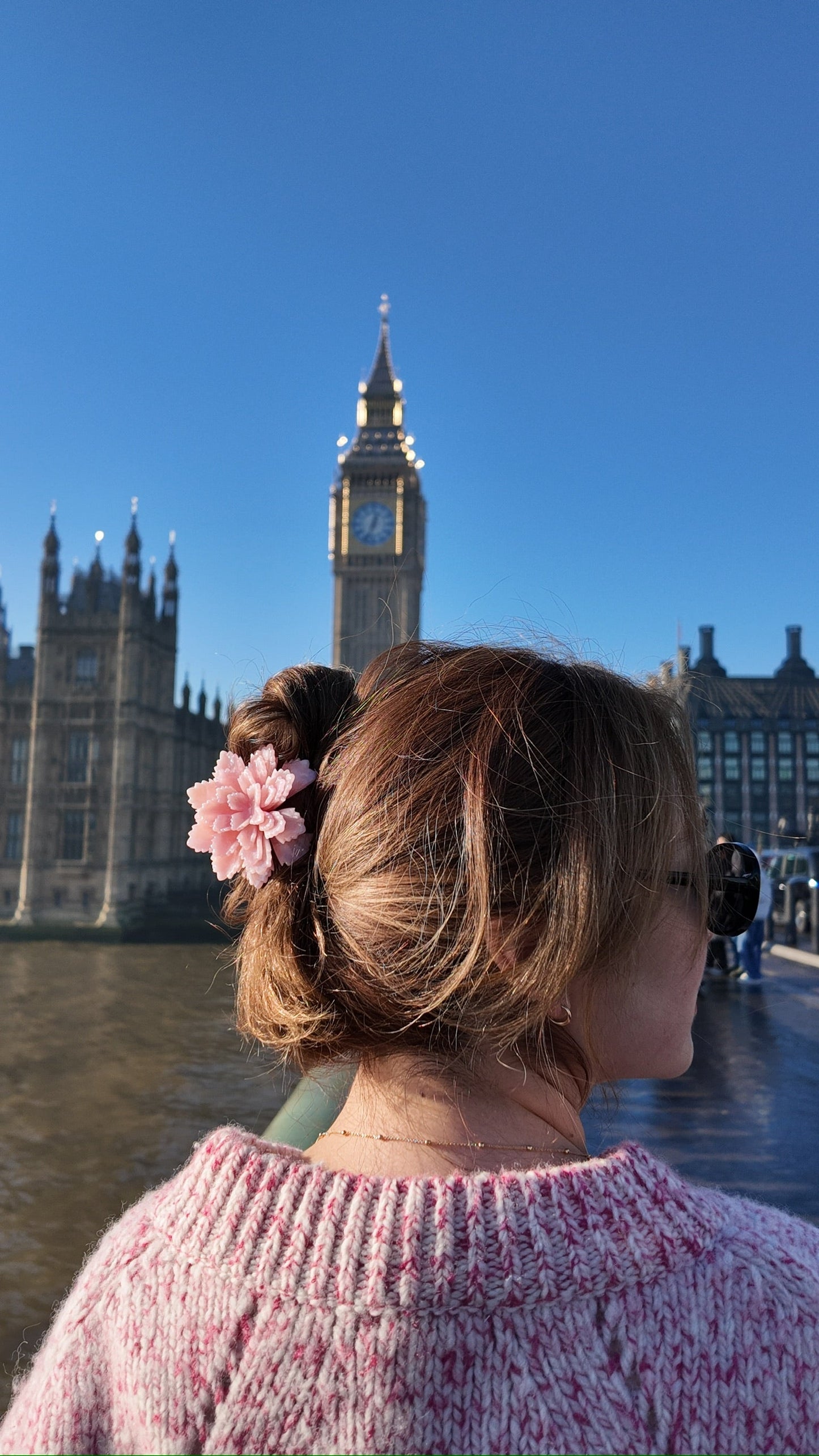 Solar Eclipse Hand-Painted Origami Peony Flower Claw Hair Clip | Eco-Friendly