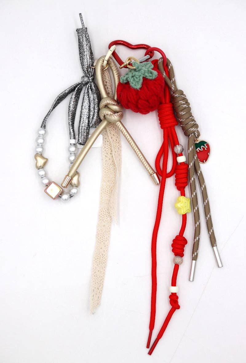 Strawberry Bag Charm in Red