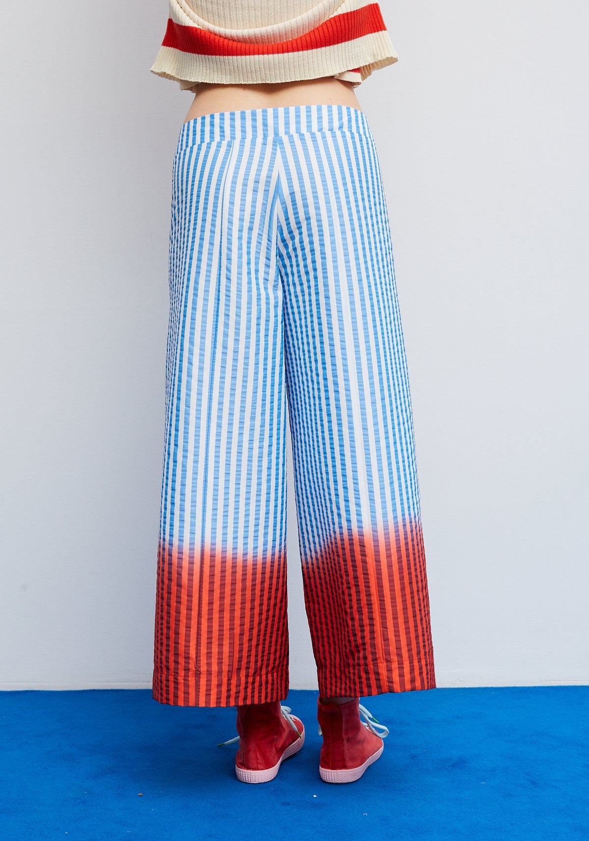 Dr Bloom Bomba Trousers Rayas in Blue