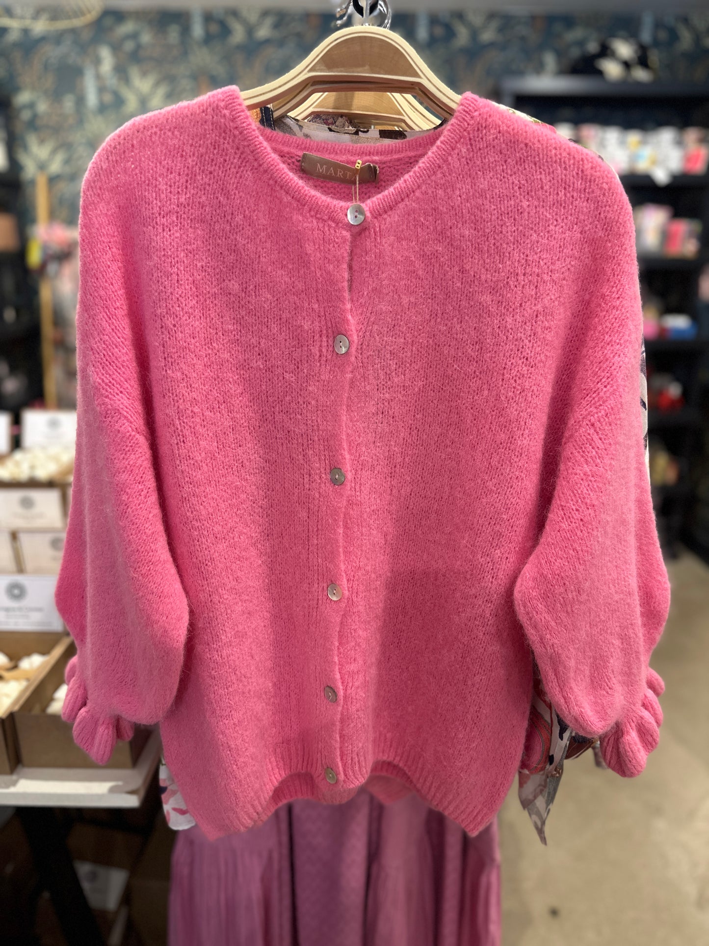 Marta Du Chateau Juliana Cardigan in Bubblegum