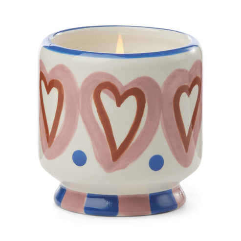 Adopo Hearts Ceramic Candle - Rosewood Vanilla