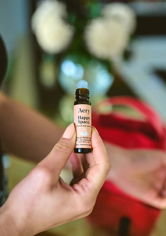 Aery Happy Space Pulse Point Roll-On - Rose Geranium & Amber