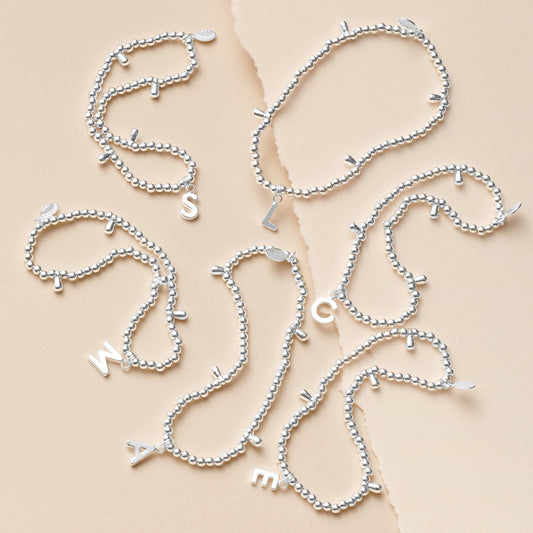 Joma Jewellery A Little Alphabet Bracelet in Silver Plating