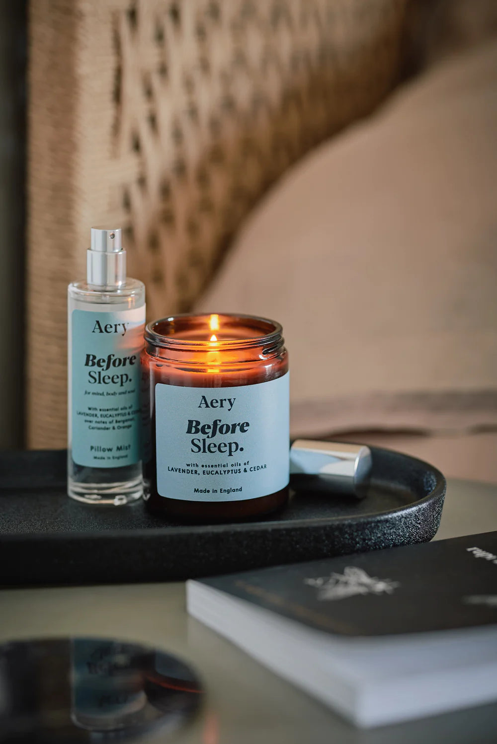 Aery Before Sleep Scented 140g Jar Candle - Lavender. Eucalyptus & Cedar