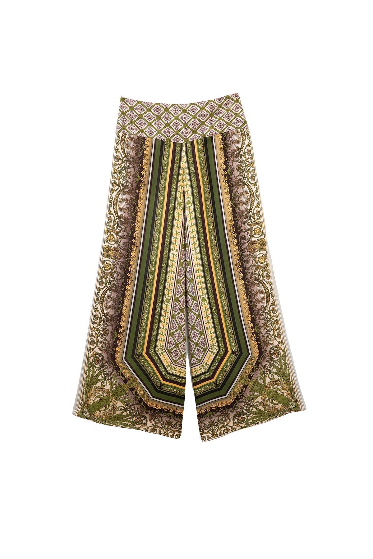 One Hundred Stars Amulet Green Palazzo Pants