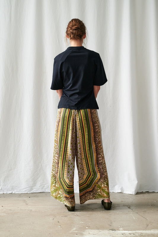 One Hundred Stars Amulet Green Palazzo Pants